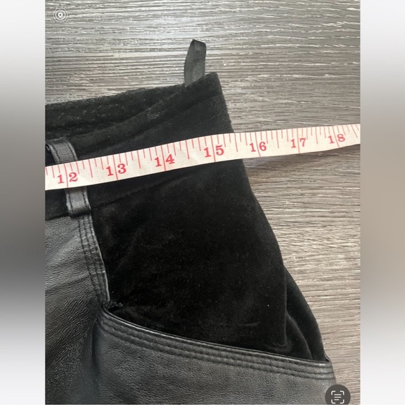 Vintage Marie Claire 100% Genuine Leather Pants Black Wide Leg High Waist Size 6 - Picture 3 of 7